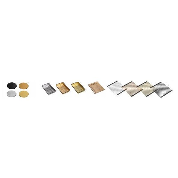 QUADRON | LOGAN 120 | γρανιτένιος νεροχύτης κουζίνας BLACK DIAMOND + ZŁOTO PVD | διάσταση: 76 x 45 x 23,5 cm | 2-θέσιος υποκαθήμενος | ελάχιστο πλάτος ντουλαπιού: 80 cm