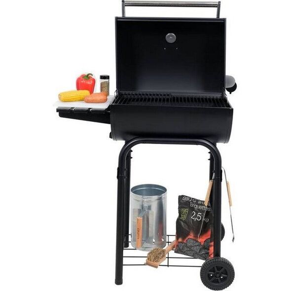 GRILL WĘGLOWY Z POKRYWĄ, RUSZT 47*34CM