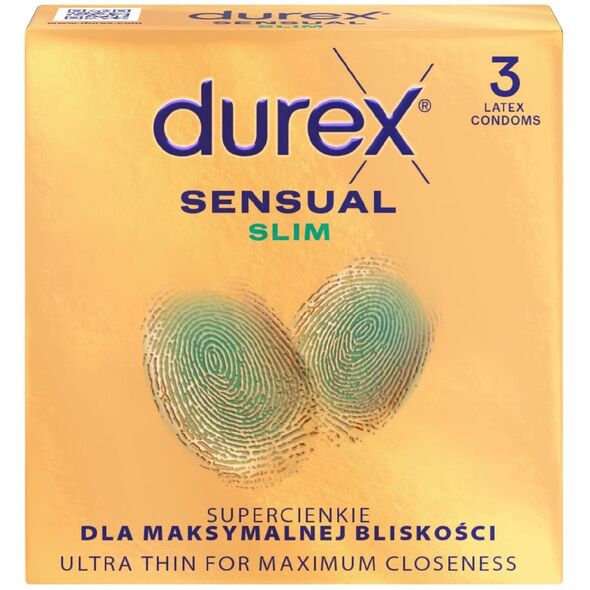DUREX Sensual Slim Προφυλακτικά εξαιρετικά λεπτά - στενό σχήμα 1 συσκ.-3 τεμάχια