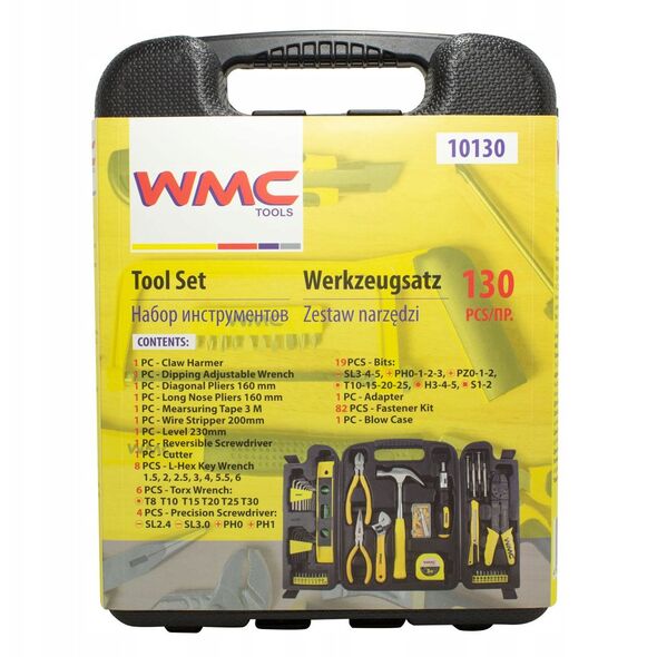 Zestaw narzędzi 130el. (klucze TORX, IMBUS, młotek, bity, ściągacz izolacji, wkrętak) w walizce