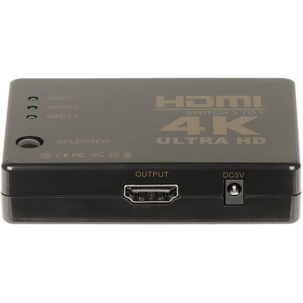 Διακόπτης HDMI-SW-3/1-IR-4K