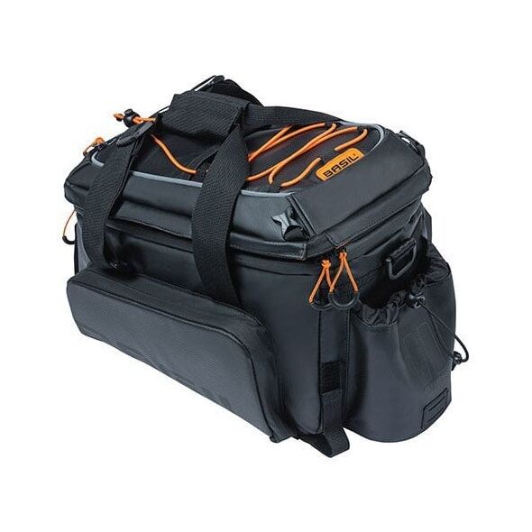 Torba na bagażnik BASIL MILES TARPAULIN TRUNKBAG XL PRO 9-36L, 100% wodoodporna black orange (bez płytki mocującej) (NEW 2024)