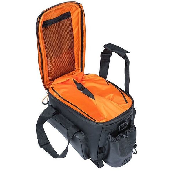 Torba na bagażnik BASIL MILES TARPAULIN TRUNKBAG XL PRO 9-36L, 100% wodoodporna black orange (bez płytki mocującej) (NEW 2024)