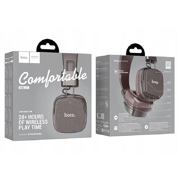 HOCO słuchawki bezprzewodowe bluetooth nagłowne W56 brązowe