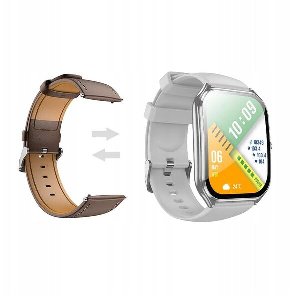 HOCO smartwatch z funkcją rozmowy AMOLED Y28 srebrny
