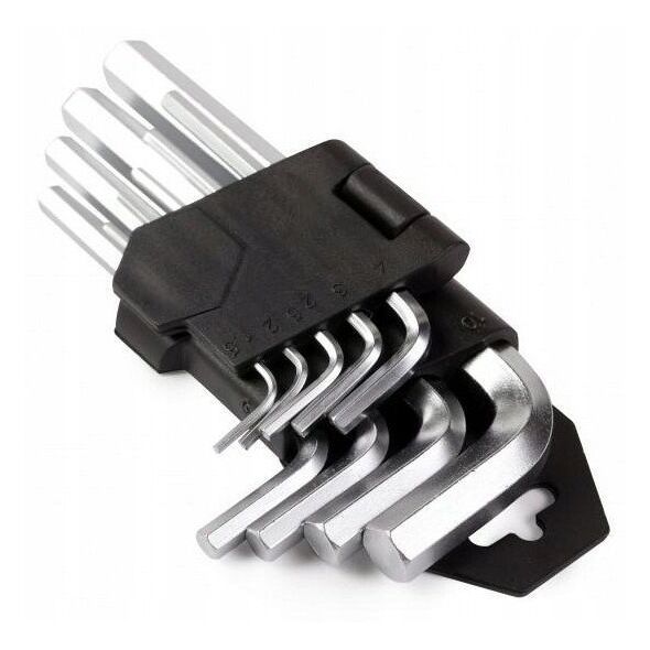Zestaw kluczy IMBUS typ L 9el., (1,5, 2, 2,5, 3, 4, 5, 6, 8, 10mm)