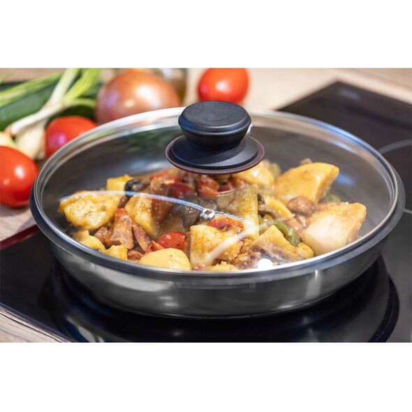 POKRYWKA SZKLANA Z GUMKĄ 24CM BR-0831
