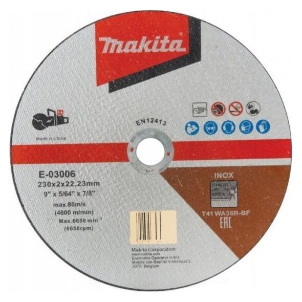 Makita TARCZA TNĄCA INOX 230*2MM PŁASKA