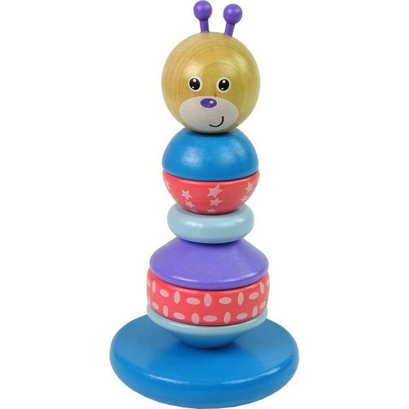 LeanToys Drewniana Edukacyjna Piramidka Miś Balansująca Wieża