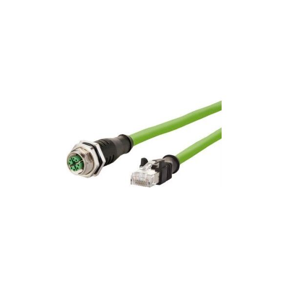 Triton Kabel połączeniowy METZ CONNECT M12 żeński-RJ45 męski, 8-biegunowy, kodowany X, przelotowy, 10 m