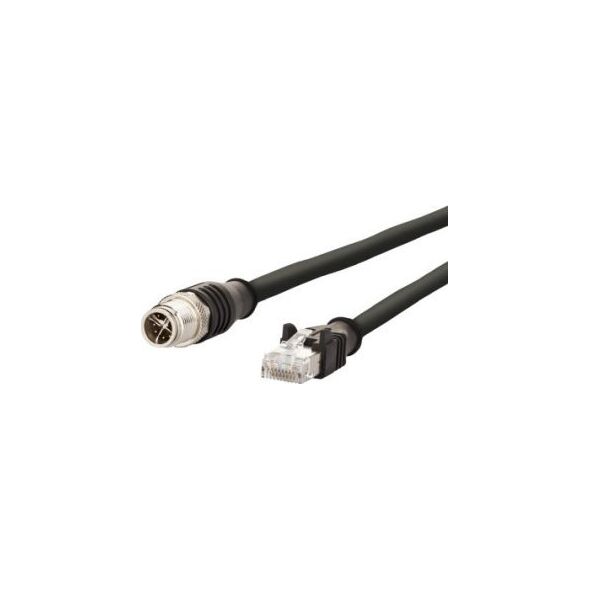 Triton Kabel połączeniowy METZ CONNECT M12 męski-RJ45 męski, 4-biegunowy z kodem X, czarny, 10 m