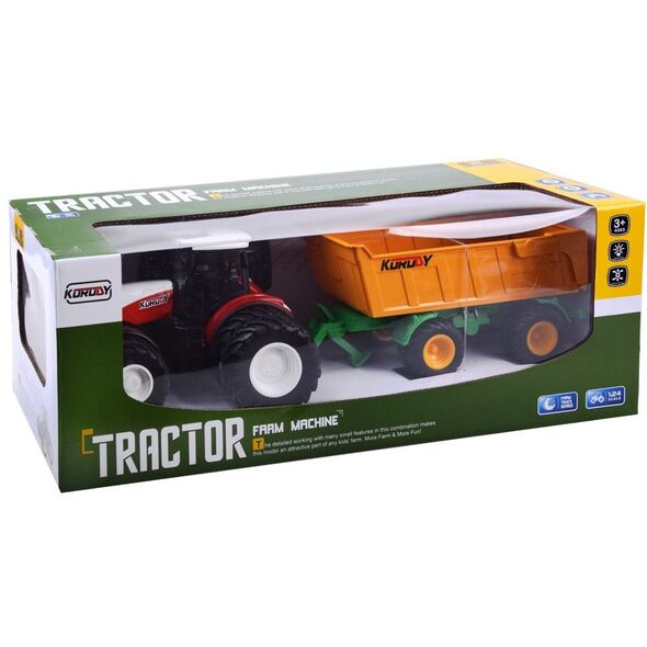 Traktor na pilota gumowe koła + przyczepa RC0601 EDUKAMP
