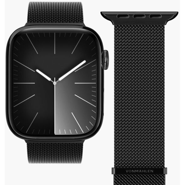 Vonmählen Milanese Loop 2, Strap, Smartwatch, Black, Apple, Apple Watch 44 | 45 | 46 | 49 mm, Stainless steel