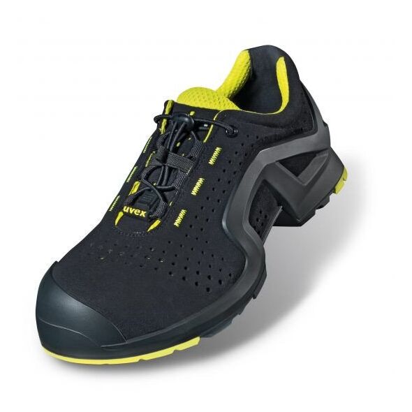 Uvex 85142, Unisex, Adult, Safety shoes, Lime, Black, P, S1, ESD, SRC, Speed laces
