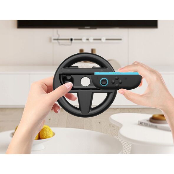 2x Τιμόνι Λαβή Για Joy-con Για Nintendo Switch 2 Nsw2 Για Mario Kart / 2x Μαύρο / JYS-ns226