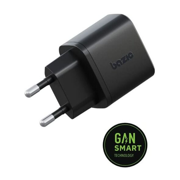 Φορτιστής τοίχου Bazic Goport Velox Kit 1xUSB-C 1xUSB-A GaN 35W με πλεκτό καλώδιο μαύρο