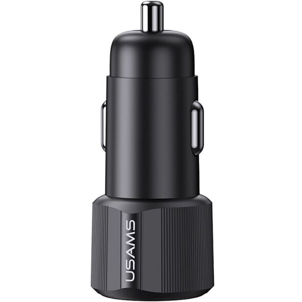 Φορτιστής αυτοκινήτου USAMS YT Series CC283 60W 1xUSB-A 1xUSB-C μαύρο
