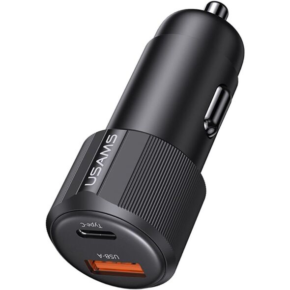 Φορτιστής αυτοκινήτου USAMS YT Series CC283 60W 1xUSB-A 1xUSB-C μαύρο