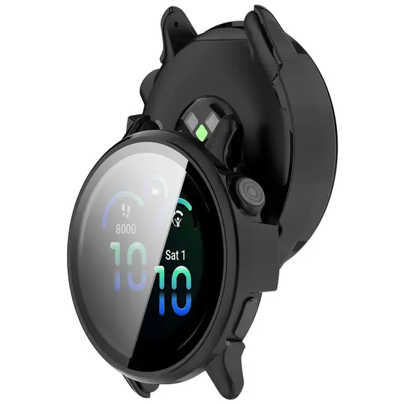 Etui ze szkłem do zegarka Bizon Case+Glass Watch do Garmin Vivoactive 6 czarne