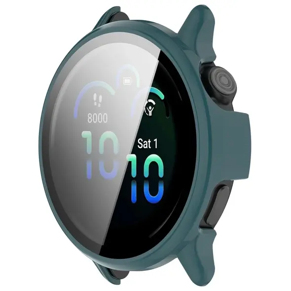 Etui ze szkłem do zegarka Bizon Case+Glass Watch do Garmin Vivoactive 6 zielone