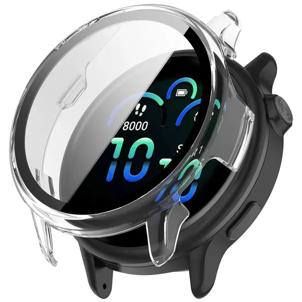 Etui ze szkłem do zegarka Bizon Case+Glass Watch do Garmin Vivoactive 6 przezroczyste