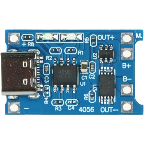 MODUŁ ŁADOWANIA AKUMULATORÓW LI-ION CHAR-4056-18650/USB-C