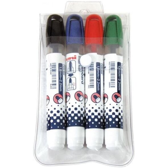 Uni Mitsubishi Pencil Markery suchościeralne do tablic PWB202 4szt. (UN5446)