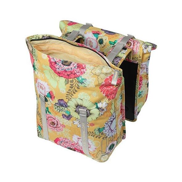 Διπλή τσάντα για σχάρα BASIL BLOOM FIELD DOUBLE PANNIER BAG 28-35L, Universal Bridge System, honey yellow (NEW)
