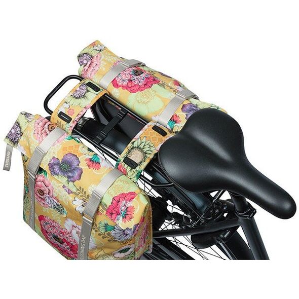 Διπλή τσάντα για σχάρα BASIL BLOOM FIELD DOUBLE PANNIER BAG 28-35L, Universal Bridge System, honey yellow (NEW)