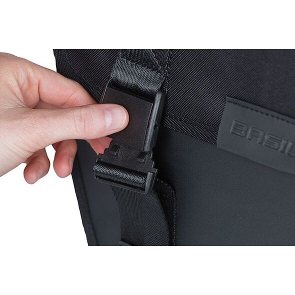 Διπλή αστική σακούλα BASIL TOUR XL WATERPROOF DOUBLE PANNIER BAG 35L, Universal Bridge System, αδιάβροχη μαύρη (NEW)