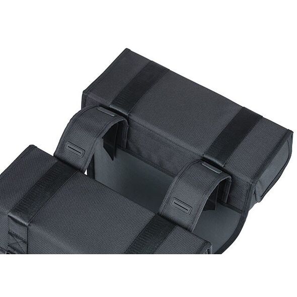 Διπλή αστική τσάντα BASIL TOUR WATERPROOF DOUBLE PANNIER BAG 28L, Universal Bridge System, αδιάβροχη μαύρη (NEW)