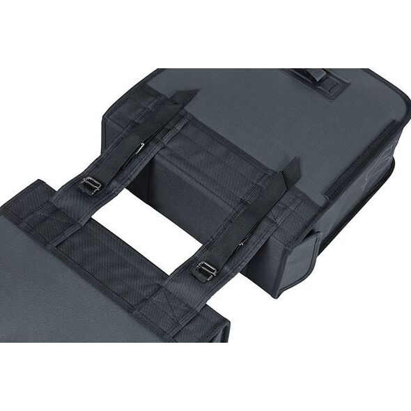 Διπλή αστική τσάντα BASIL TOUR WATERPROOF DOUBLE PANNIER BAG 28L, Universal Bridge System, αδιάβροχη μαύρη (NEW)