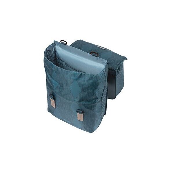 Διπλή τσάντα για σχάρα BASIL ELEGANCE DOUBLE PANNIER BAG 40-49 Universal Bridge System, αδιάβροχη estate blue (NEW)