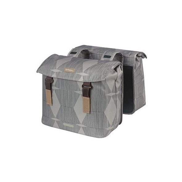 Διπλή τσάντα για σχάρα BASIL ELEGANCE DOUBLE PANNIER BAG 40-49 Universal Bridge System, αδιάβροχη chateau taupe (NEW)