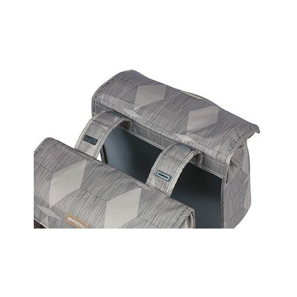 Διπλή τσάντα για σχάρα BASIL ELEGANCE DOUBLE PANNIER BAG 40-49 Universal Bridge System, αδιάβροχη chateau taupe (NEW)