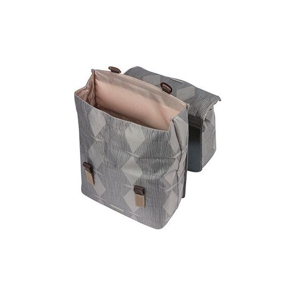 Διπλή τσάντα για σχάρα BASIL ELEGANCE DOUBLE PANNIER BAG 40-49 Universal Bridge System, αδιάβροχη chateau taupe (NEW)