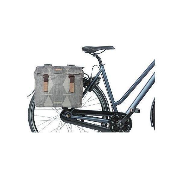Διπλή τσάντα για σχάρα BASIL ELEGANCE DOUBLE PANNIER BAG 40-49 Universal Bridge System, αδιάβροχη chateau taupe (NEW)