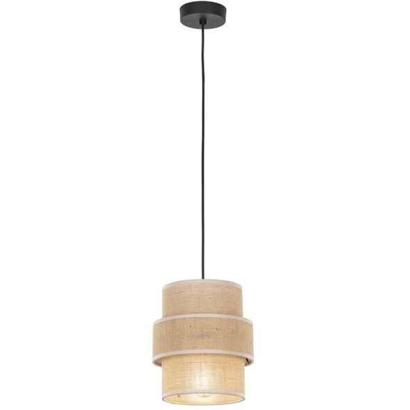 Φωτιστικό κρεμαστό TKKRYWULT Calisto 5401 1x15W E27 γιούτα/μαύρο