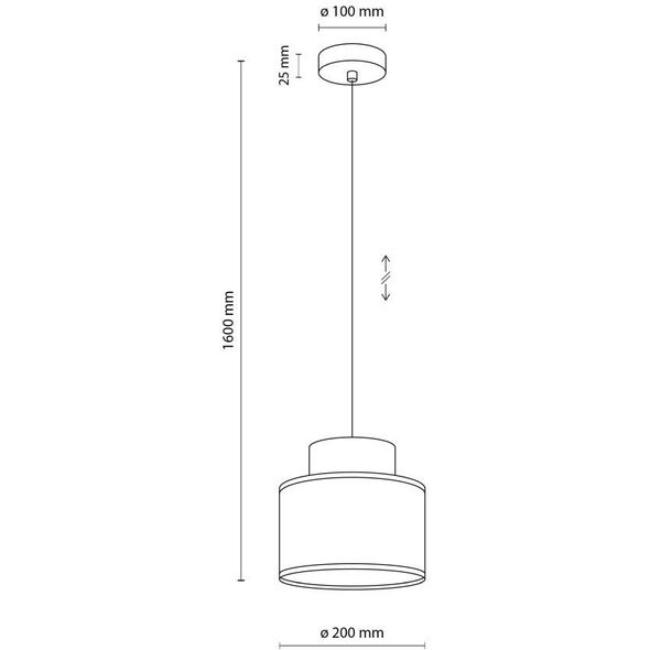 Φωτιστικό κρεμαστό TKKRYWULT Duo 10078 1x15W E27 γιούτα/λευκό