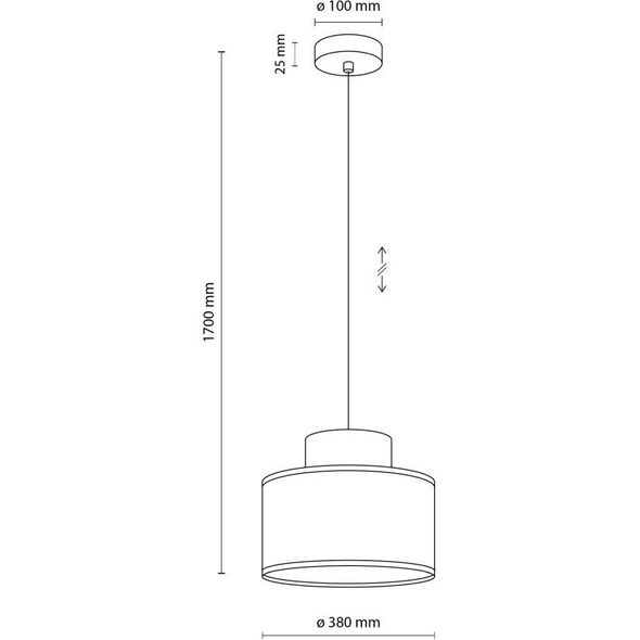 Φωτιστικό κρεμαστό TKKRYWULT Duo 1856 1x15W E27 γιούτα/λευκό