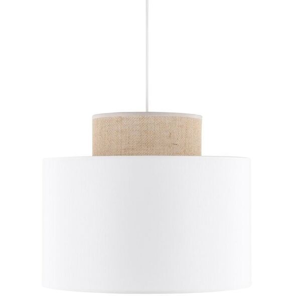 Φωτιστικό κρεμαστό TKKRYWULT Duo 1856 1x15W E27 γιούτα/λευκό