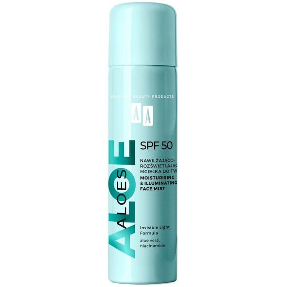 AA Aloe Ενυδατική και φωτεινή ομίχλη προσώπου SPF50 100 ml