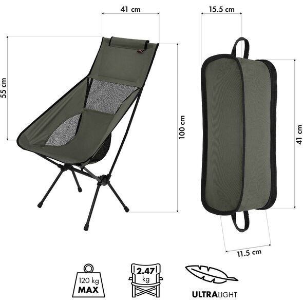 Πτυσσόμενη Καρέκλα Ultralight Khaki Nils Camp