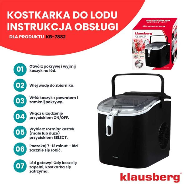 ΑΥΤΟΜΑΤΟΣ ΠΑΓΟΚΟΦΤΗΣ 1,2L 100W KLAUSBERG KB-7882