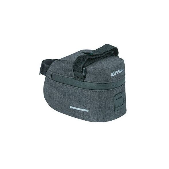 Torebka podsiodłowa BASIL DISCOVERY 365D FRAME BAG M 1L, mocowanie na paski, wodoodporna black melee (NEW 2024)