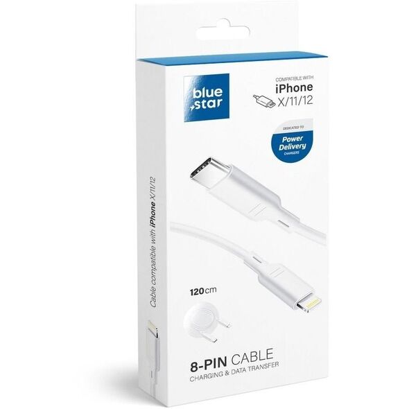 Καλώδιο USB C σε Lightning BlueStar PD 1,2 m λευκό