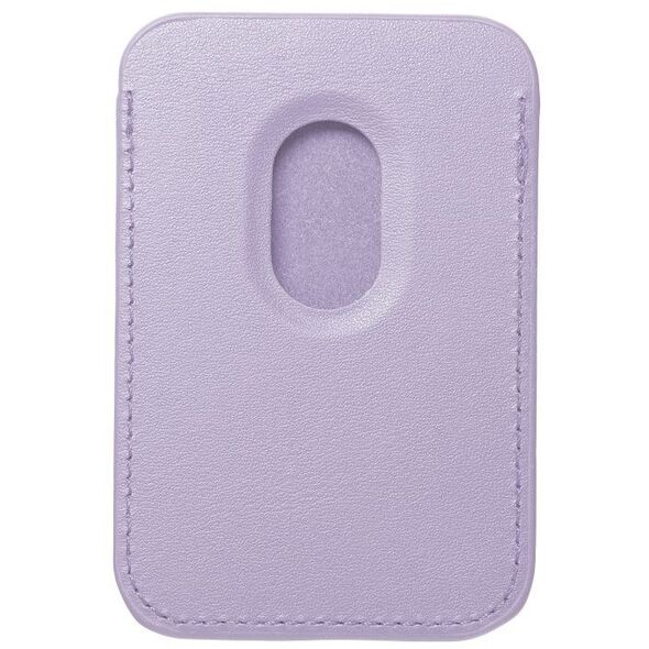 Μαγνητικό πορτοφόλι για κάρτες LEATHER MAG WALLET συμβατό με MagSafe λιλά