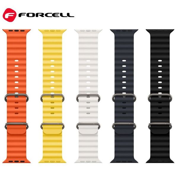 Λουράκι για Apple Watch FORCELL F-Design FA12 τρύπες σιλικόνης 42 / 44 / 45 / 49 mm κίτρινο