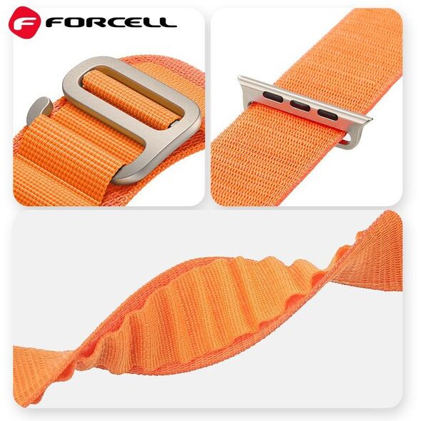 Λουράκι για Apple Watch FORCELL F-Design FA13 πόρπη πολυεστερική ίνα 42 / 44 / 45 / 49 mm πορτοκαλί