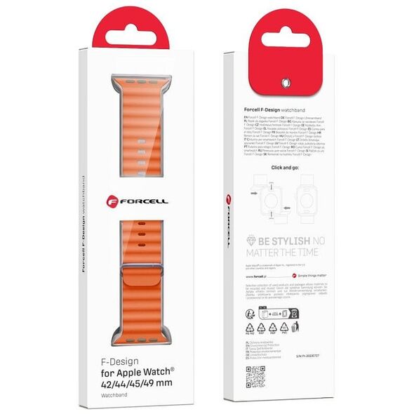 Λουράκι για Apple Watch FORCELL F-Design FA13 πόρπη πολυεστερική ίνα 42 / 44 / 45 / 49 mm πορτοκαλί